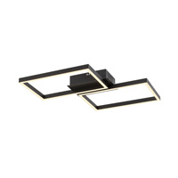 Lampa Sufitowa LED Natynkowa 40W 2400lm 2700-6500K CCT RGB Ściemnialna Pilot Timer Czarny Nowoczesny Ludano Rabalux