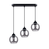 Lampa Sufitowa Wisząca Zwis 3x E27 Żyrandol Kulista Czarna Nowoczesna Alino Sollux