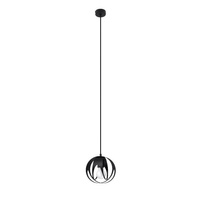 Lampa Sufitowa Wisząca Zwis E27 Kulista Czarna Nowoczesna Tulos Sollux