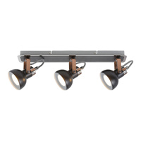 Lampa Sufitowa Oprawa Halogenowa Punktowa Reflektor Spot 3x GU10 Czarny Minimalistyczny Balzac 5611 Rabalux