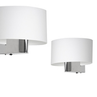 Lampa Ścienna Kinkiet CASINO Biała Chrom 1xE27 Milagro