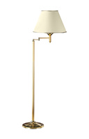 Lampa Podłogowa Stojąca CLASSIC E27 Łamana Abażur 158cm Klasyczna Ecru Złota Jupiter