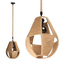 Lampa Wisząca BOHO Pleciona Jutowa Kielich do LED E27 SZNUR