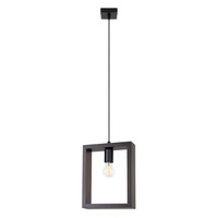Lampa Sufitowa Wisząca Zwis E27 Żyrandol Kwadratowa Brązowa Skandynawska Aries Sollux