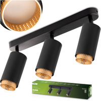 Lampa Sufitowa Reflektor LED 3x GU10 Tuba Spot ELIGIS Czarny LUMILED