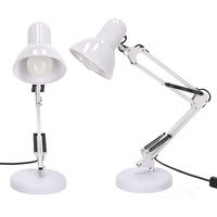 Lampka Biurkowa Oprawa Stołowa Regulowana E27 Biała Auriq Kobi