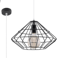 Lampa Sufitowa Wisząca Zwis E27 Geometryczna Czarna Industrialna Umberto Sollux