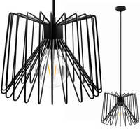 Lampa Wisząca Sufitowa Druciana Czarna LOFT E27 Metal