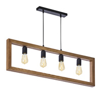 Lampa Sufitowa Wisząca METRO Żyrandol Czarna Drewniana Rustykalna 4xE27 4276 TK Lighting