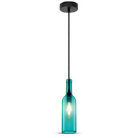 Lampa Wisząca Oprawa E14 Szklany klosz niebieski Butelka VT-7558 V-TAC