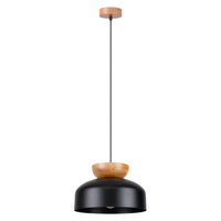 Lampa Sufitowa Wisząca Zwis E27 Okrągła Czarna Brązowa Skandynawska Marion Sollux