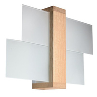 Lampa Ścienna Natynkowa Nowoczesna E27 Prostokątna Brązowa Skandynawska Feniks Sollux