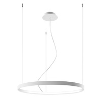 Lampa Sufitowa LED Wisząca RIO 50W 3000K Żyrandol Okrągła 78cm Biała SOLLUX