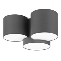 Lampa Sufitowa MONA GRAY Plafon Tuba Biało-Grafitowa Nowoczesna 3xE27 4392 TK Lighting