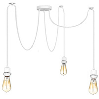 Lampa wisząca sufitowa PAJĄK 3 ramiona oprawy na klosze 3x E27 biała styl industrialny loft