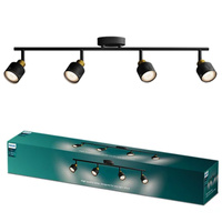 Lampa Sufitowa Reflektor 4x GU10 Czarna-Miedziana Niall Philips