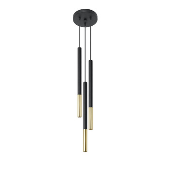 Lampa Sufitowa Wisząca MOZAICA 3P 3xG9 Zwis Elegancka Czarno-Złota SOLLUX