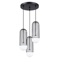 Lampa Sufitowa Wisząca Zwis 3x G9 Nieregularna Czarna Nowoczesna Brina Sollux