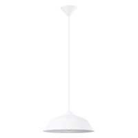 Lampa Sufitowa Wisząca Zwis E27 Okrągła Biała Skandynawska Frika Sollux