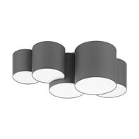 Lampa Sufitowa MONA GRAY Plafon Biało-Grafitowa Nowoczesna 5xE27 4393 TK Lighting