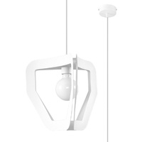 Lampa Sufitowa Wisząca Zwis E27 Nieregularna Biała Industrialna Tres Sollux