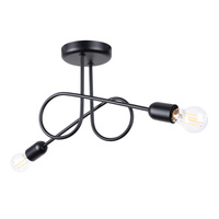 Lampa Sufitowa Żyrandol Pająk Wisząca 2x E27 Czarna Loop Crimson SL.1472 Sollux