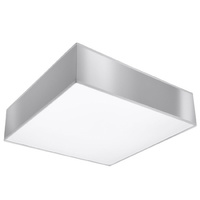 Lampa Sufitowa Plafon 2x E27 Kwadratowa Szara Minimalistyczna Horus Sollux