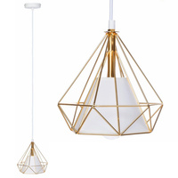 Lampa Wisząca Sufitowa Geometryczna Złota LOFT DIAMENT 1xE27 Druciana GOLD Mała
