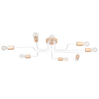 Lampa Sufitowa Żyrandol 8x E27 Naturalne Drewno Biała Timbo Peach Puff SL.1667 Sollux