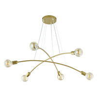 Lampa Sufitowa Wisząca HELIX GOLD Żyrandol Pająk Złota Loftowa 6xE27 2728 TK Lighting