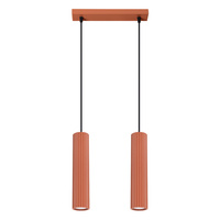 Lampa Wisząca Sufitowa Zwis Tuba Spot 2x GU10 Ochra Czerwona Karbon Deep Space SL.1631 Sollux