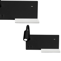 Lampka nocna ścienna z półką SHELF Czarna LED 4W + 5W + 2W Milagro
