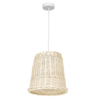 Lampa Wisząca Sufitowa VIMINI Biała 1xE27 Wiklinowa Milagro