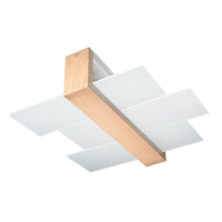 Lampa Sufitowa Natynkowa Nowoczesna 2x E27 Prostokątna Brązowa Skandynawska Feniks Sollux