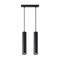 Lampa Wisząca Sufitowa KEON 2xGU10 Regulowana Tuba Czarna MASTERLED