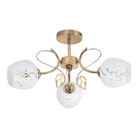 Lampa Sufitowa Żyrandol 3x E27 Złoty Klasyczny Fauna Rabalux