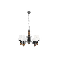 Lampa Sufitowa Wisząca Żyrandol 5x E27 Czarny Klasyczny Petronel 7079 Rabalux