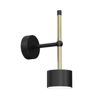 Lampa Ścienna Kinkiet ARENA Czarna Złota 1xGX53 Milagro