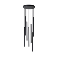 Lampa Wisząca Sufitowa PIERO 7xG9 Regulowana Czarna Okrągła MASTERLED