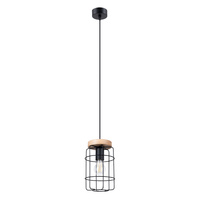 Lampa Sufitowa Wisząca Zwis E27 Żyrandol Geometryczna Czarna Brązowa Industrialna Gotto Sollux