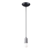Lampa Sufitowa Wisząca Zwis E27 Żyrandol Okrągła Szara Czarna Minimalistyczna Neso Sollux
