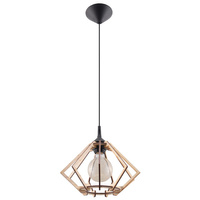 Lampa Sufitowa Wisząca Zwis E27 Geometryczna Brązowa Skandynawska Pompelmo Sollux
