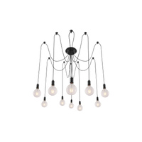 Lampa Wisząca Sufitowa 10x E27 Czarny Industrialny Caspar Rabalux