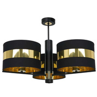 Lampa Sufitowa PALMIRA Czarna Złota 3xE27 Milagro