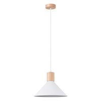Lampa Sufitowa Wisząca Zwis E27 Geometryczna Biała Skandynawska Jaga Sollux