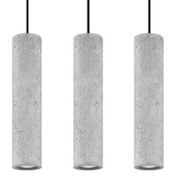 Lampa Sufitowa Wisząca Zwis 3x GU10 Tubularna Szara Industrialna Luvo Sollux