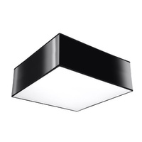 Lampa Sufitowa Plafon E27 Kwadratowa Czarna Minimalistyczna Horus Sollux