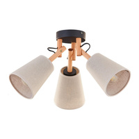 Lampa Sufitowa VAIO NATURE Żyrandol Beżowo-Czarna Klasyczna 3xE27 574 TK Lighting