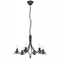 Lampa Wisząca Sufitowa LUCY 6xE14 Żyrandol Czarna Klasyczna LM-6.153 Lamkur