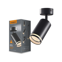 Lampa Ścienna Sufitowa Kinkiet Oprawa Punktowa Ruchoma GU10 Czarna Videx
